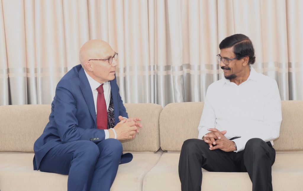 High Commissioner of the United Nations Commission on Human Rights with Tilvin Silva